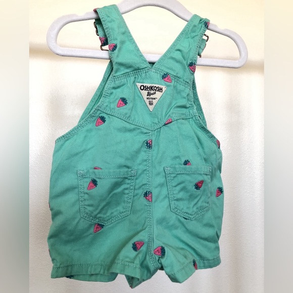 OshKosh B’Gosh Strawberry Overalls - Picture 2 of 4